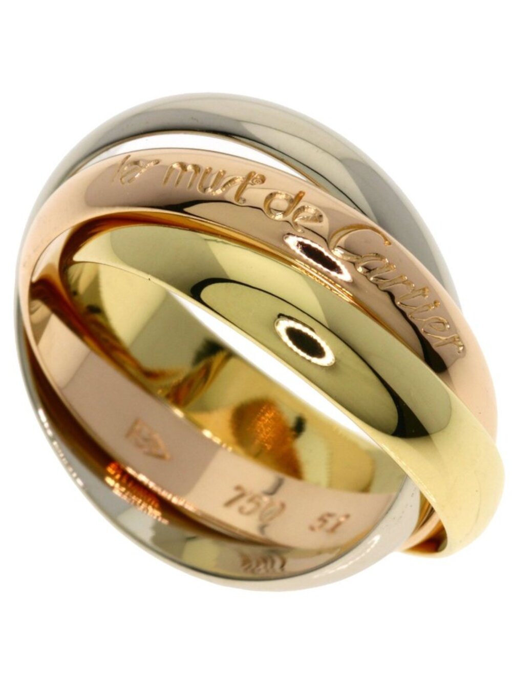 Cartier Trinity 51 Ring 18k Pink Gold 18k Yellow White